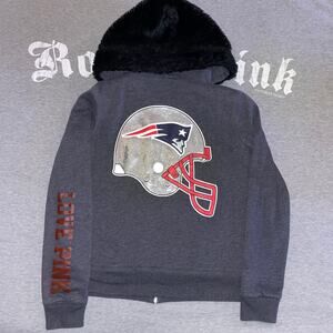 Victoria’s Secret PINK NFL New England Patriots Heavyweight Fur Lined Full Zip L